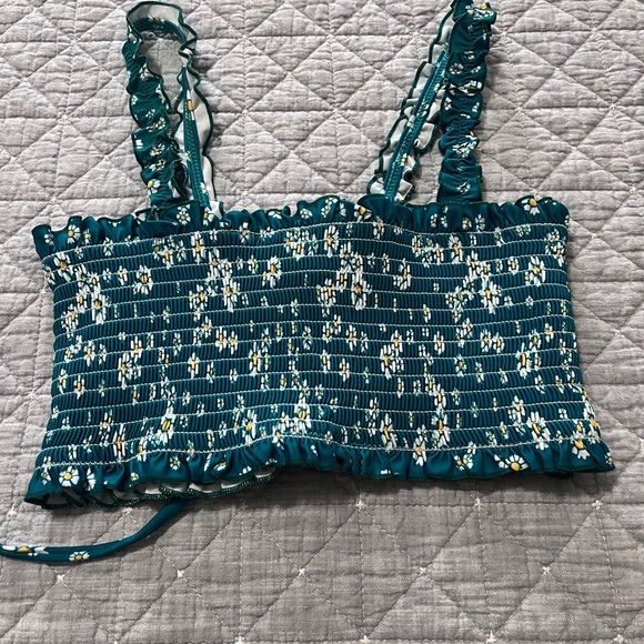 ZAFUL Flower Drawstring Cutout String Bikini Top - Picture 2 of 6